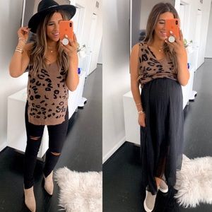 Leopard sweater tank as seen on @dressupbuttercup